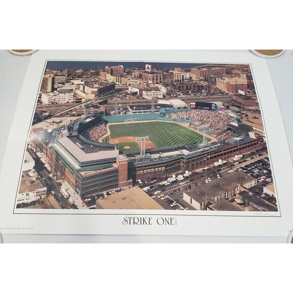 Fenway Park Strike One Aerial View Boston Poster Print  24 x 19 inch Rob Arra - Picture 1 of 6